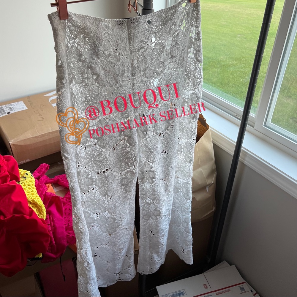 BLOGGERS FAV ZARA HIGH WAISTED OPEN WORK KNIT CROCHETED PANTS - Picture 3 of 7